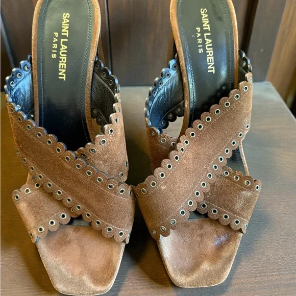 Saint Laurent suede Loulou mules - Picture 1 of 5